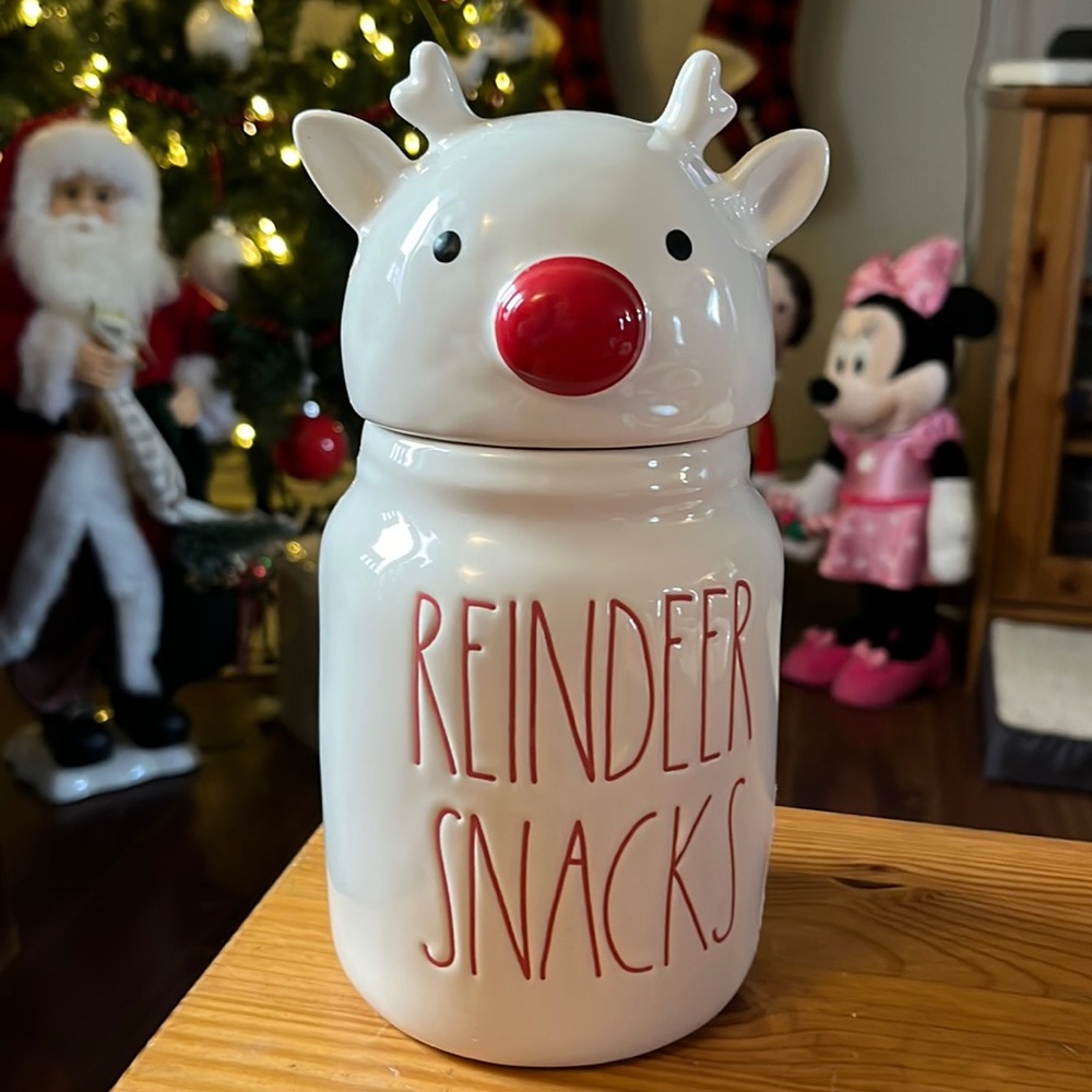 Rae dunn REINDEER SNACKS Baby canister 🇺🇸